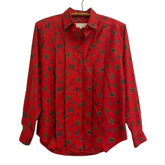Vintage John Henry Pleated Button Up Shirt - Picture 1 of 5
